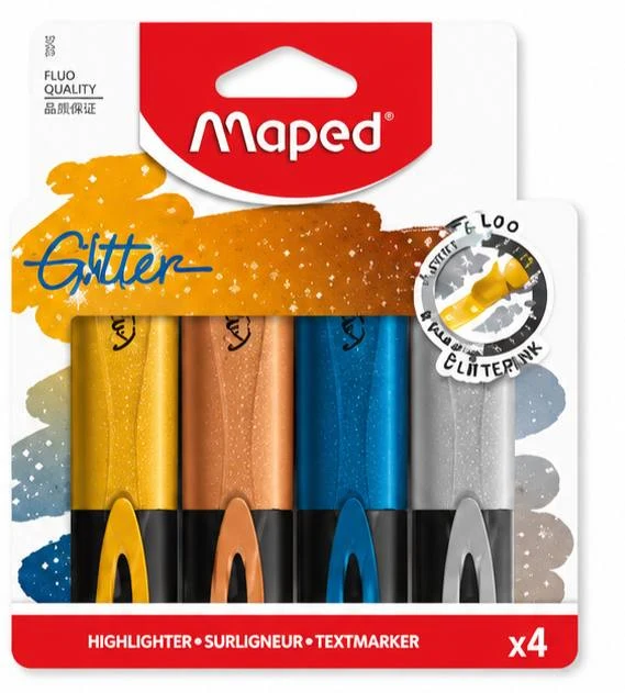 Matn markerlari toplami Fluo Peps Glitter, 4 dona.742000