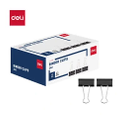 Qogoz qisqichi 41 mm (12 dona) qora Deli EZ62