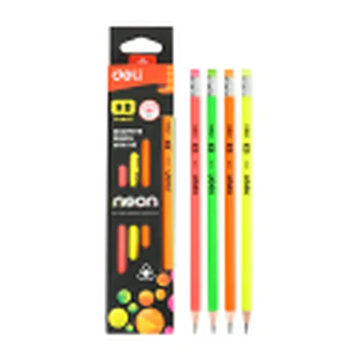 Grafitli qalam deli 51600 hb o'chirgich korpus assorti karton quti (12 dona paketda)