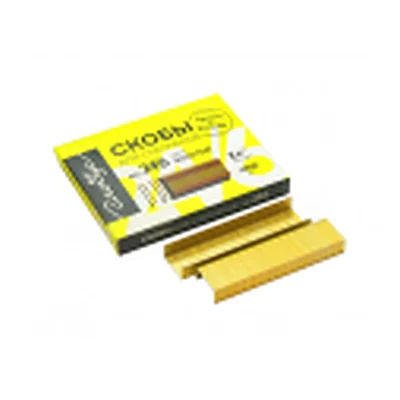 Stepler uchun skobalar №24/6 1000 dona., rang oltin (yassi qadoq, mos keladi steplerlar uchun 24/6, 26/6) S24/6-1000-1Z