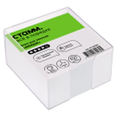 Yozuv bloki STAMM "imij ", 9*9*4,5 sm, plastik boks, oq