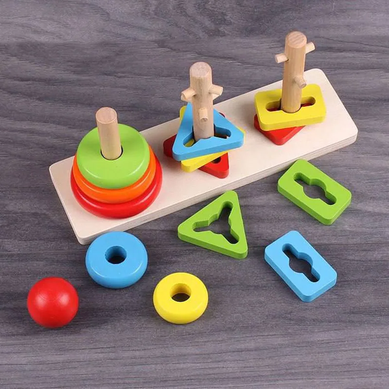 O'rnatilgan saralash moslamasi "Geometrik figuralar" 3 talik 🧩